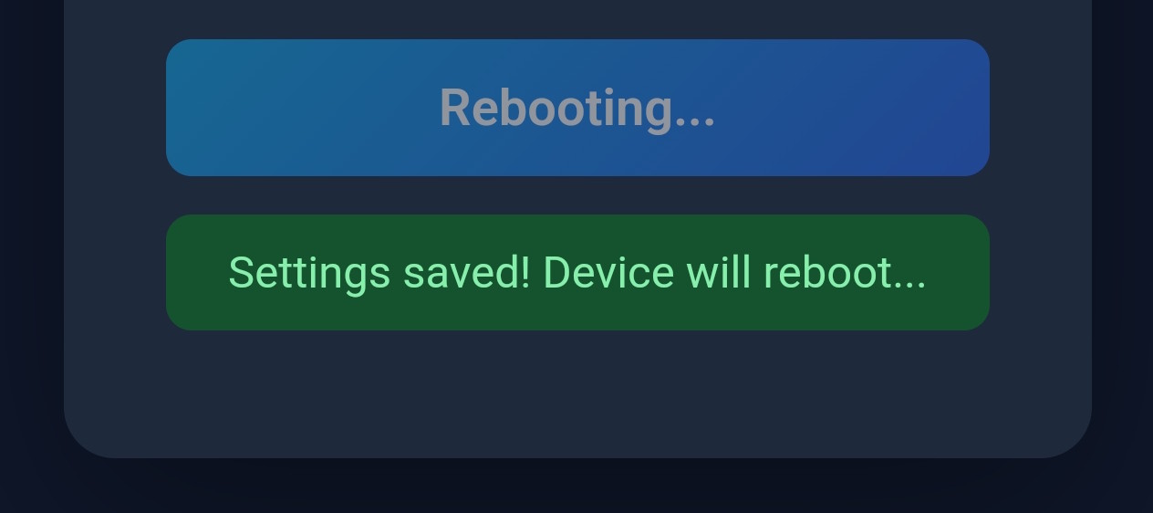 Setup Web Portal - Save Confirmation
